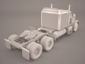 kenworth w900 with trailer 3D Model