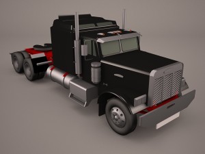 kenworth w900 with trailer 3D Model
