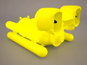 uss dallas ssn 700 with dry deck shelter 3D Model