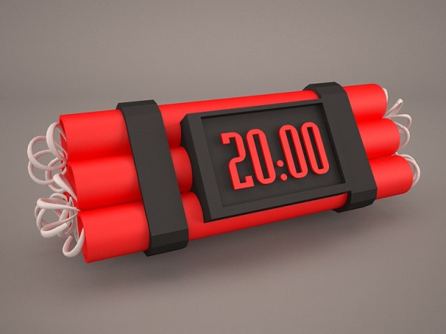dynamite 3D Model .c4d .max .obj .3ds .fbx .stl .blend 