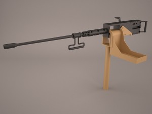 machine browning m2hb mounted 3D Model