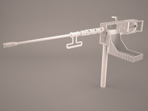 machine browning m2hb mounted 3D Model