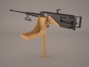 machine browning m2hb mounted 3D Model