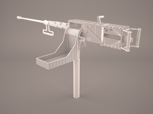 machine browning m2hb mounted 3D Model