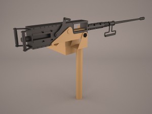 machine browning m2hb mounted 3D Model