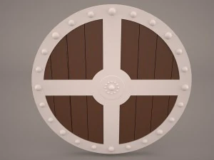 escudo redondo viking Modelo 3D