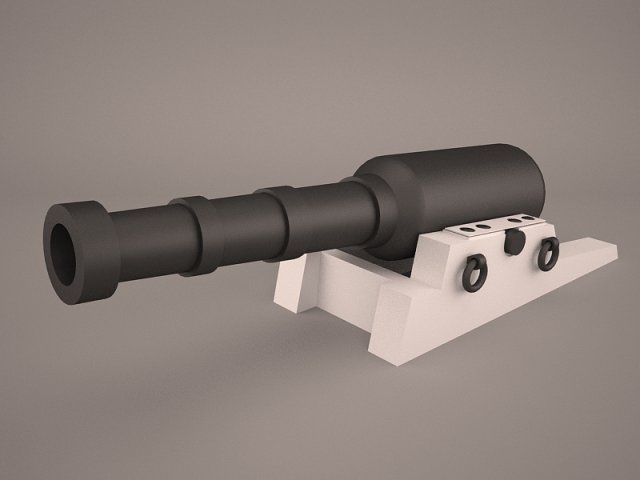 vessel cannon 3D Model .c4d .max .obj .3ds .fbx .stl .blend