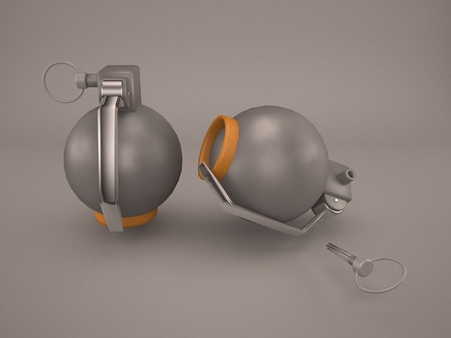 grenade Modelo 3D .c4d .max .obj .3ds .fbx .stl .blend 