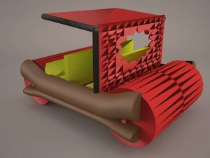 the flintstones car 1966 3D Model