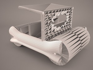 the flintstones car 1966 Modello 3D