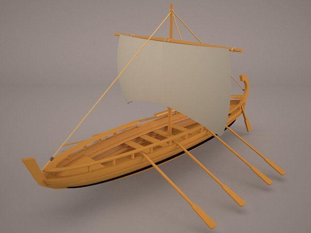 greek ancient boat 3D Модель .c4d .max .obj .3ds .fbx .stl .blend 