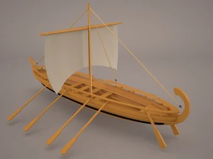 greek ancient boat 3D Model