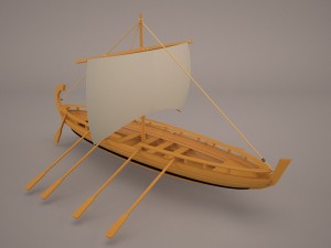 greek ancient boat 3D Модель