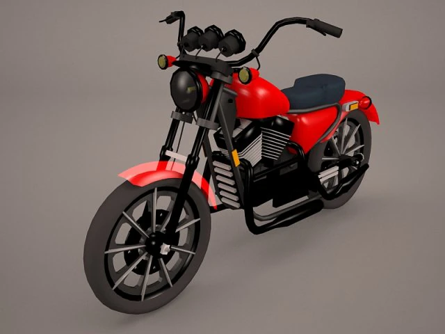 cruiser motorcycle generic 3D Model .c4d .max .obj .3ds .fbx .stl .blend 