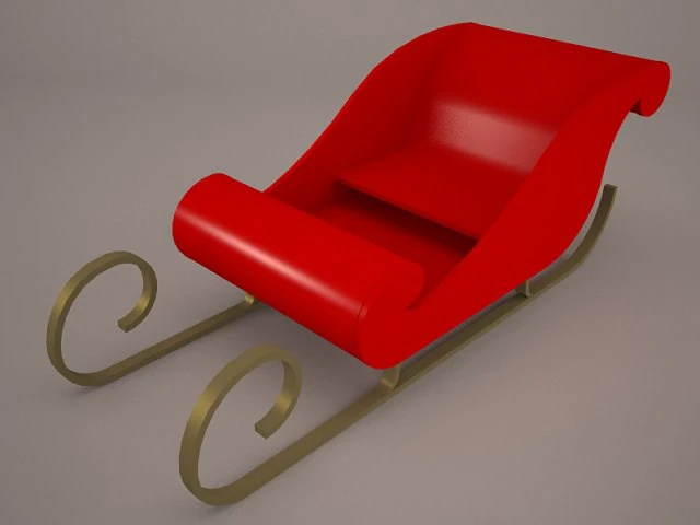 snow sled 3D Model .c4d .max .obj .3ds .fbx .stl .blend 