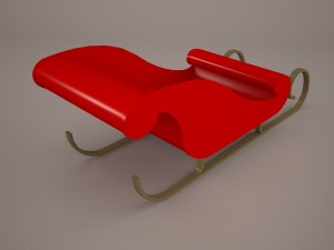 snow sled Model 3D