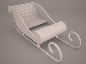 snow sled Model 3D