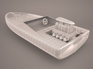 classic motorboat Modelo 3D