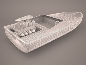 classic motorboat Modelo 3D