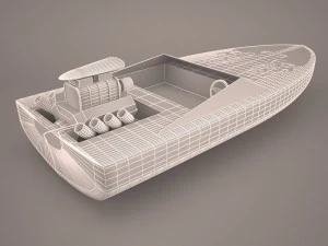 classic motorboat 3D Model