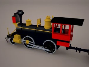 steam train and caboose 3D Model