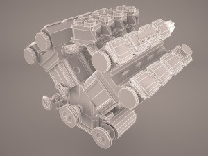 turbocharged v8 engine Model 3D