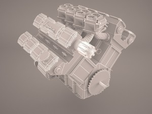 turbocharged v8 engine Model 3D