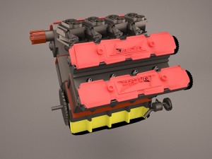 turbocharged v8 engine Model 3D