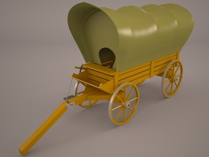 covered wagon Model 3D