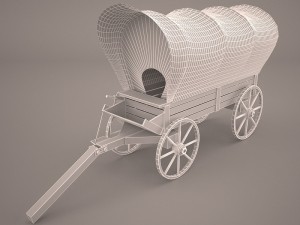 covered wagon Model 3D