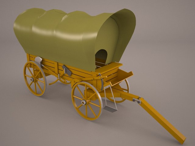 covered wagon Model 3D .c4d .max .obj .3ds .fbx .stl .blend 
