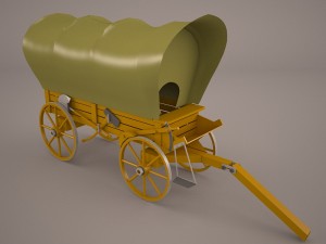covered wagon 3D Model