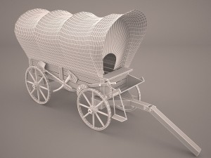 covered wagon Model 3D