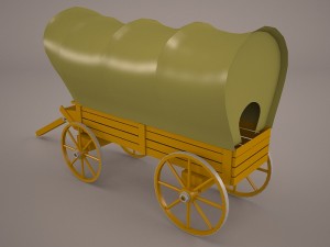 covered wagon Model 3D