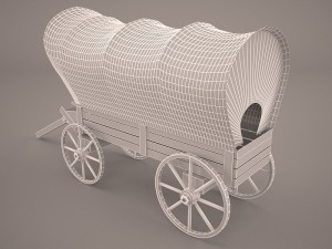 covered wagon Model 3D