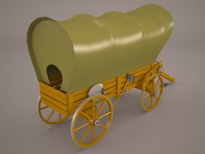 covered wagon Model 3D