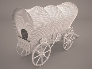 covered wagon Model 3D