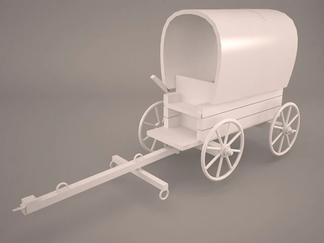 pioneer wagon 3D Model .c4d .max .obj .3ds .fbx .stl .blend