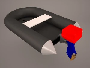 rib zodiac boat 3D Model