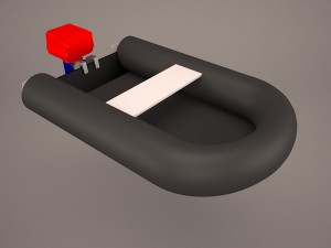 rib zodiac boat 3D 模型