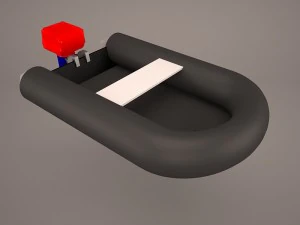 rib zodiac boat 3D Model