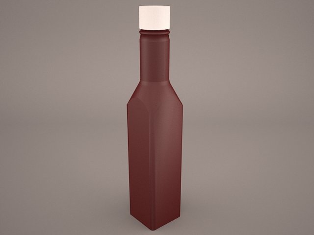 bottle steak sauce 3D Model .c4d .max .obj .3ds .fbx .stl .blend 
