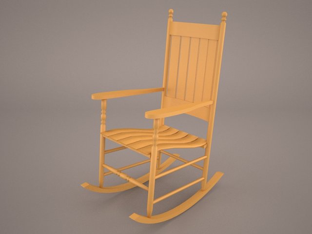 rocking chair natural 3D Модель .c4d .max .obj .3ds .fbx .stl .blend 