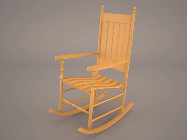 rocking chair natural 3D Model .c4d .max .obj .3ds .fbx .stl .blend 