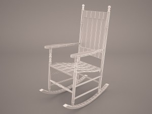 rocking chair natural 3D Модель