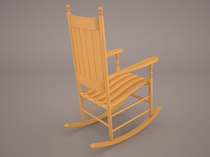 rocking chair natural 3D Модель