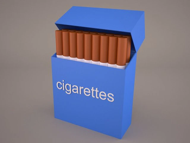 opened cigarettes pack 3D Model .c4d .max .obj .3ds .fbx .stl .blend 