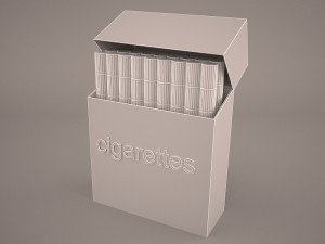 opened cigarettes pack 3D 模型