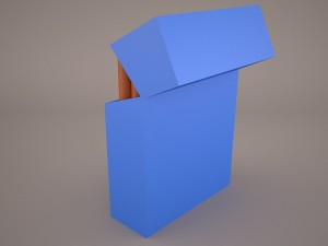 opened cigarettes pack 3D 模型