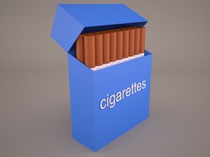 opened cigarettes pack 3D 模型